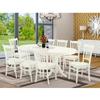 HomeStock Southwestern Dining Set - 9 Piece Oval Table8 Chairs - Linen White Kitchen Furniture view 1