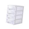 Outanaya Four-layer Drawer Type Storage Cabinet Transparent White Plastic Organizer Box for Desktop Lightweight and Portable Multifunctional Storage for Office and Home Use view 1