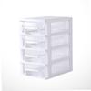 Outanaya Four-layer Drawer Type Storage Cabinet Transparent White Plastic Organizer Box for Desktop Lightweight and Portable Multifunctional Storage for Office and Home Use view 3