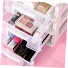 Outanaya Four-layer Drawer Type Storage Cabinet Transparent White Plastic Organizer Box for Desktop Lightweight and Portable Multifunctional Storage for Office and Home Use view 4