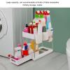 Under Sink Organizer,2 Tier Basket Drawer Organizer,Pull Out Under Sink Cabinets Large Capacity Slide Out Storage Baskets for Bathrooms Kitchens Closets Laundry Rooms Offices(white) view 2