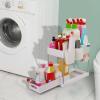 Under Sink Organizer,2 Tier Basket Drawer Organizer,Pull Out Under Sink Cabinets Large Capacity Slide Out Storage Baskets for Bathrooms Kitchens Closets Laundry Rooms Offices(white) view 3