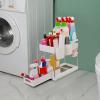 Under Sink Organizer,2 Tier Basket Drawer Organizer,Pull Out Under Sink Cabinets Large Capacity Slide Out Storage Baskets for Bathrooms Kitchens Closets Laundry Rooms Offices(white) view 4