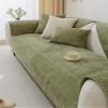 Huierxun Plaid Jacquard Chenille Sofa Couch Cover Solid Super Soft Sectional Couch Cover Anti-Slip Washable Sofa Slipcovers Furniture Protector for Dogs Cat (Green,36''x70'') view 1