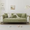 Huierxun Plaid Jacquard Chenille Sofa Couch Cover Solid Super Soft Sectional Couch Cover Anti-Slip Washable Sofa Slipcovers Furniture Protector for Dogs Cat (Green,36''x70'') view 2