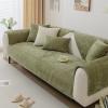 Huierxun Plaid Jacquard Chenille Sofa Couch Cover Solid Super Soft Sectional Couch Cover Anti-Slip Washable Sofa Slipcovers Furniture Protector for Dogs Cat (Green,36''x70'') view 3