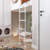 White Black Egress Ladder Basement, 30 36 40 48 55" 60 72 88 92 Inch, Home High Loft Attic Bed Step Ladders/Wrought Iron Bunk Ladder for Caravan Travel Trailer, with Tread Pads (Color : White, Siz view 1