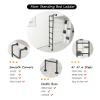White Black Egress Ladder Basement, 30 36 40 48 55" 60 72 88 92 Inch, Home High Loft Attic Bed Step Ladders/Wrought Iron Bunk Ladder for Caravan Travel Trailer, with Tread Pads (Color : White, Siz view 3