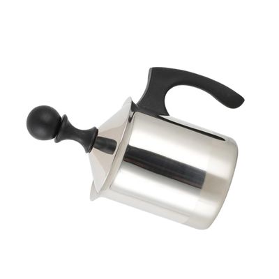 DECHOUS 400cc Manual Hand Pump Milk Frother Double Filter Screen Stainless Steel Latte Art Tool for Coffee Cappuccino and Hot Capacity