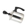 DECHOUS 400cc Manual Hand Pump Milk Frother Double Filter Screen Stainless Steel Latte Art Tool for Coffee Cappuccino and Hot Capacity view 1