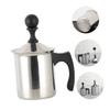DECHOUS 400cc Manual Hand Pump Milk Frother Double Filter Screen Stainless Steel Latte Art Tool for Coffee Cappuccino and Hot Capacity view 2