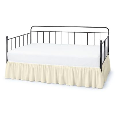 Rlinen Daybed Bed Skirt Twin Size, 20-Inch Drop Ruffled Daybed Bedskirt, 100% Microfiber, Ivory Daybed Skirt for Living Room and Guest Room