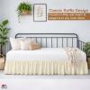 Rlinen Daybed Bed Skirt Twin Size, 20-Inch Drop Ruffled Daybed Bedskirt, 100% Microfiber, Ivory Daybed Skirt for Living Room and Guest Room view 2