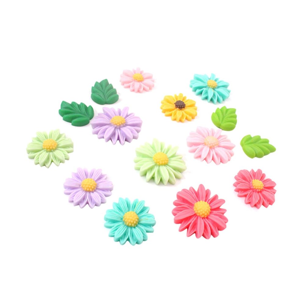 Ciieeo 20pcs Flower-Shaped Magnetic Resin Fridge Stickers Random Little for Home Kitchen Decor