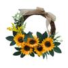 ABOOFAN 1pc Artificial Sunflower Wreath Garland for Home Decor Vivid Hanging Pendant Floral Ornament for Bedroom Wall Party and Festival Decoration view 1