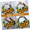 ABOOFAN 1pc Artificial Sunflower Wreath Garland for Home Decor Vivid Hanging Pendant Floral Ornament for Bedroom Wall Party and Festival Decoration view 2