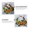 ABOOFAN 1pc Artificial Sunflower Wreath Garland for Home Decor Vivid Hanging Pendant Floral Ornament for Bedroom Wall Party and Festival Decoration view 4