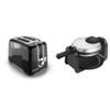 BLACK+DECKER 2-Slice Toaster, T2569B, Extra Wide Slots, 6 Shade Settings, 850 Watts, Crub Tray & Flip Waffle Maker, WM1404S, 7" Round Belgian Waffles, Ready Light Indicator view 1
