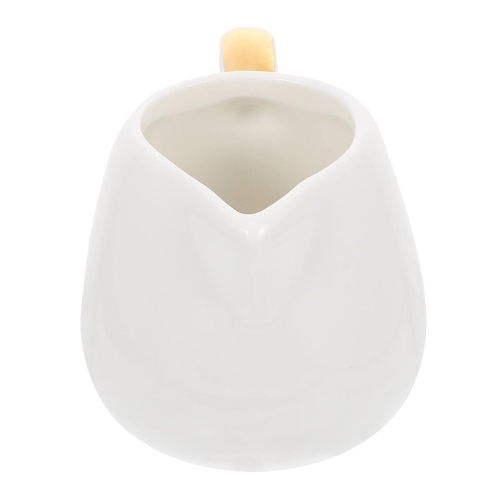 DECHOUS 1pc Ceramic Milk Jug Handle Multi-functional Pouring Milk Cup for Home Cafe Retro Design Container White Safe for Daily Use