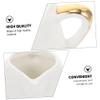 DECHOUS 1pc Ceramic Milk Jug Handle Multi-functional Pouring Milk Cup for Home Cafe Retro Design Container White Safe for Daily Use view 2
