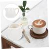DECHOUS 1pc Ceramic Milk Jug Handle Multi-functional Pouring Milk Cup for Home Cafe Retro Design Container White Safe for Daily Use view 3