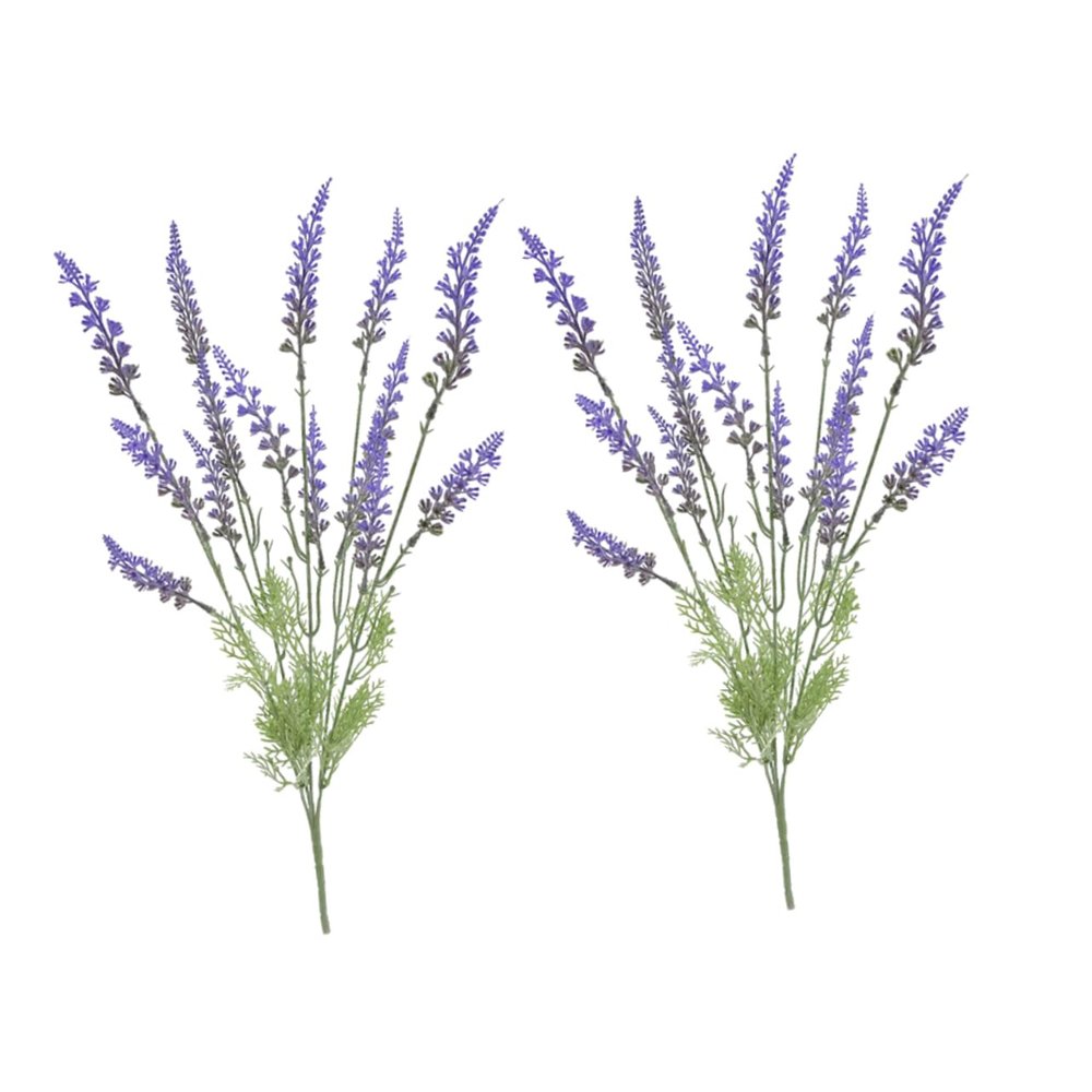 ABOOFAN 2pcs Artificial Lavender Flower Bouquet Realistic Faux Lavender for Home Office Garden and Wedding Decorations for Festive Events and Table Centerpieces