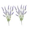ABOOFAN 2pcs Artificial Lavender Flower Bouquet Realistic Faux Lavender for Home Office Garden and Wedding Decorations for Festive Events and Table Centerpieces view 1