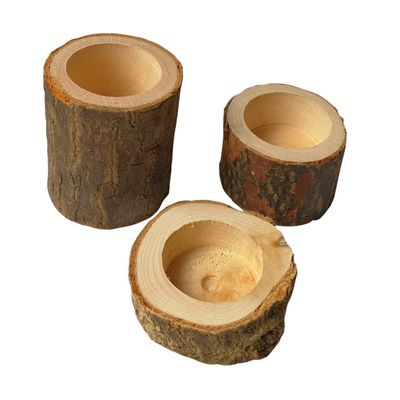 ABOOFAN Elegant Wooden Stump Candle Holders Tea Light Decoration Perfect for Wedding Dinner Party Home Bar
