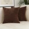 Jeneoo Coffee Brown Decorative Throw Pillow Covers Soft Chenille Comfy Lumbar Solid Couch Cushion Case Decor (Set of 2, 12 x 20 Inches) view 2