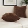 Jeneoo Coffee Brown Decorative Throw Pillow Covers Soft Chenille Comfy Lumbar Solid Couch Cushion Case Decor (Set of 2, 12 x 20 Inches) view 3