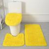 UEAUY Bathroom Rugs Sets 3 Piece Thick Fluffy Soft Bathroom Rugs and U-Shaped Toilet Mat Washable Absorbent Floor Mat Yellow view 1