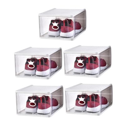 IMIKEYA 5 Pack Detachable PP Shoe Boxes for Closet Storage