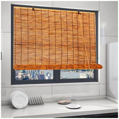 Bamboo Blinds For Windows, Bamboo Roman Roll Up Shades For Indoor/outdoor Patio, Light Filtering Bamboo Shades Privacy Screen Woven Blackout Curtains Cordless 48 60 64 66 72 84 96in High ( Size : 60"