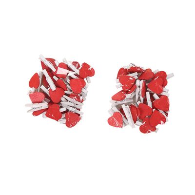 ABOOFAN 20Pcs Heart-Shaped Wooden Clips for Photos Notes Mini Decorative Clothespins for Wall Art Colorful Craft Supplies for Home Office Decor