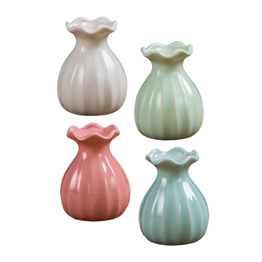 Cabilock 4pcs Ceramic Creative Bottles for Arrangement Home Decor for Centerpieces and Table Displays