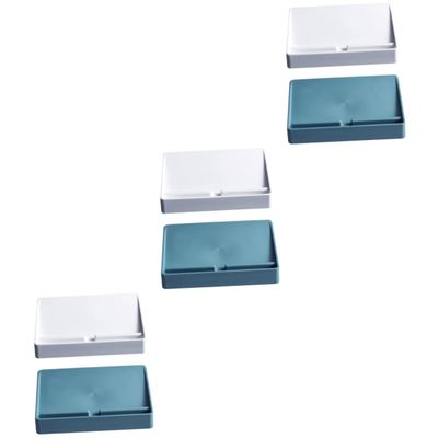 Ciieeo 6pcs Handmade Soap Storage Soap Boxes Double Container for Bathroom Kitchen Sink Toilet Shower Room Countertop Bathtub