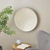 Deco 79 Mother of Pearl Shell Geometric Home Wall Decor Round Disc Wall Sculpture with Black Frame, Wall Art 27" x 3" x 27", Cream view 2