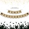 2026 We Are So Proud of You Burlap Graduation Party Banner Pre-strung Congrats Grad Bunting Banner Decorations Party Supplies for High School College Graduation Photo Props Fireplace Indoor Outdoor Party view 1