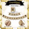 2026 We Are So Proud of You Burlap Graduation Party Banner Pre-strung Congrats Grad Bunting Banner Decorations Party Supplies for High School College Graduation Photo Props Fireplace Indoor Outdoor Party view 2