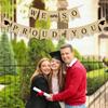 2026 We Are So Proud of You Burlap Graduation Party Banner Pre-strung Congrats Grad Bunting Banner Decorations Party Supplies for High School College Graduation Photo Props Fireplace Indoor Outdoor Party view 4