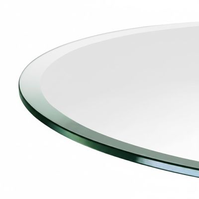 30" Inch Round Glass Table Top - Tempered - 1/4" Thick - Bevel Polished Edge