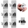 6PCS No Drill Curtain Brackets, Self-Adhesive Rod Holders, Universal Plastic Nail Free Adjustable, Curtain Hooks for Rods Less Than 1.57 Inch Diameter (Sliver) view 1
