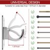 6PCS No Drill Curtain Brackets, Self-Adhesive Rod Holders, Universal Plastic Nail Free Adjustable, Curtain Hooks for Rods Less Than 1.57 Inch Diameter (Sliver) view 2