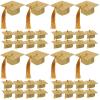 Toyvian Mini Graduation Cap Goblet Covers 40 Pcs Doctoral Hat Wine Glass Decorations Graduation Party Supplies for Holiday Celebration view 1