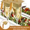 Toyvian Mini Graduation Cap Goblet Covers 40 Pcs Doctoral Hat Wine Glass Decorations Graduation Party Supplies for Holiday Celebration view 2