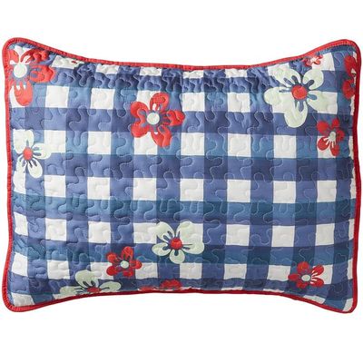 The Lakeside Collection Floral Check Quilt Ensemble - Sham