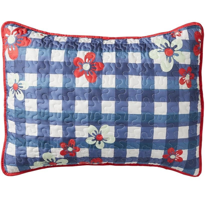 The Lakeside Collection Floral Check Quilt Ensemble - Sham