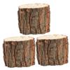 Cabilock Bark Planter Pot 3pcs Wood Bucket Succulent Planter Mini Vase Planter RusticTree Stump Plant Pot Farmhouse Bucket for Home Art Decor view 1