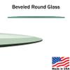 44" Inch Round Glass Table Top - Tempered - 1/4" Thick - Bevel Polished Edge view 4