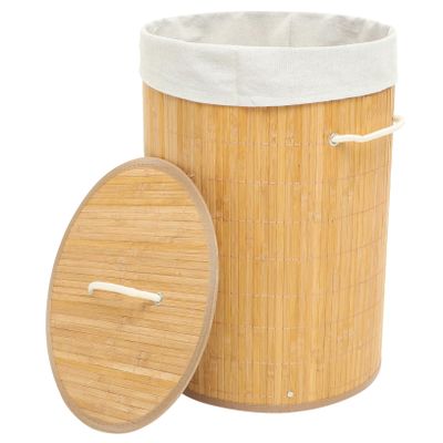 MAGICLULU Woven Laundry Basket Cover Round Storage Container for Clothes Toys and Sundries Carbonized Design for Bedroom and Living Organization